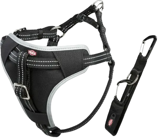 Autovaljaat Dog Protect, S/M: 40-55 cm/17 mm, musta (uusi karabiini).
