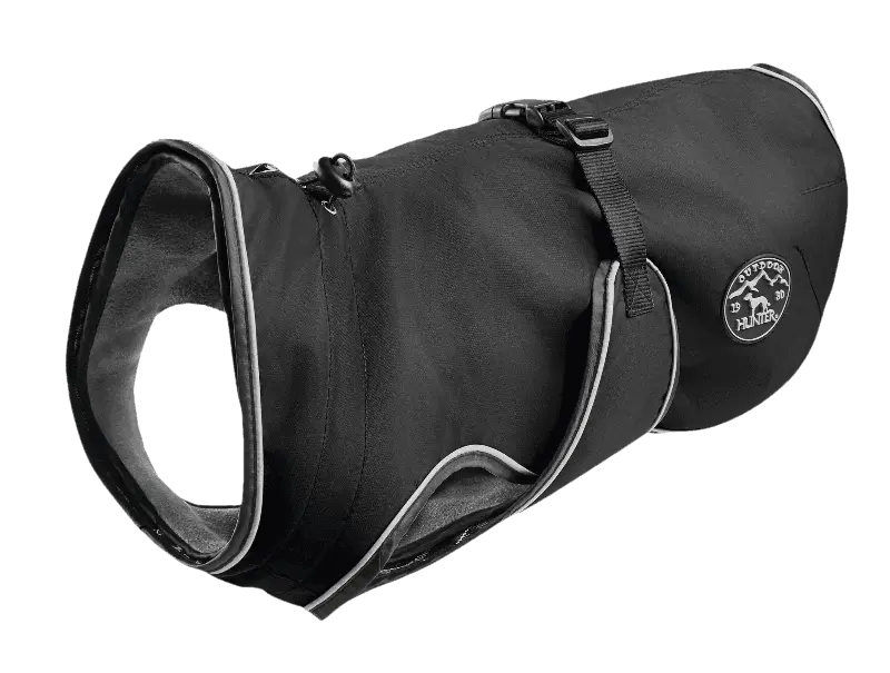 Dog Coat Uppsala 2in1 Detachable Lining Black 25cm