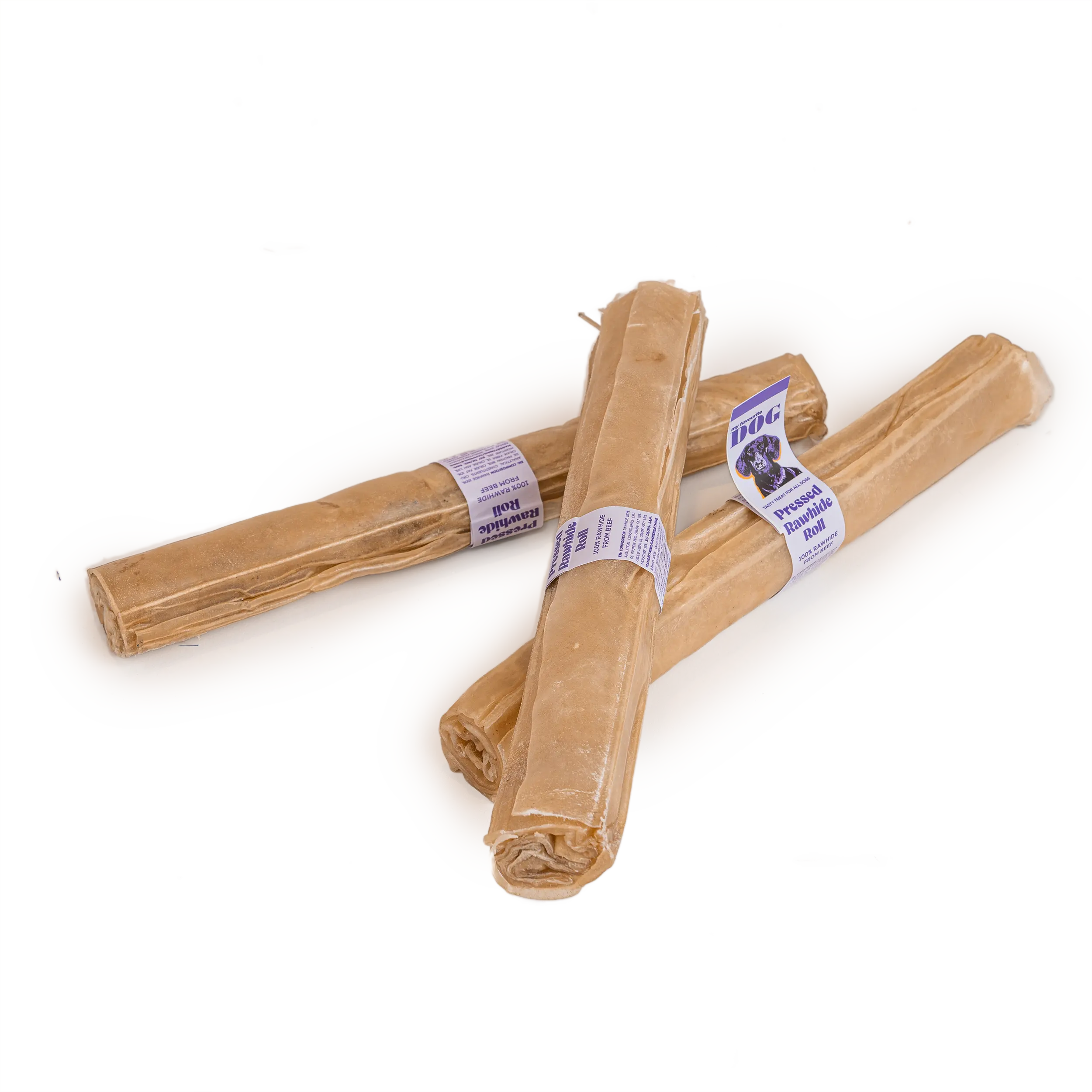 Puristettu Rawhide pururulla - Natural 25 cm, 200 g