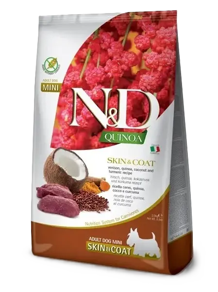 Dog N&D Quinoa Skin & Coat, Venison & Coconut Adult Mini 2,5 kg