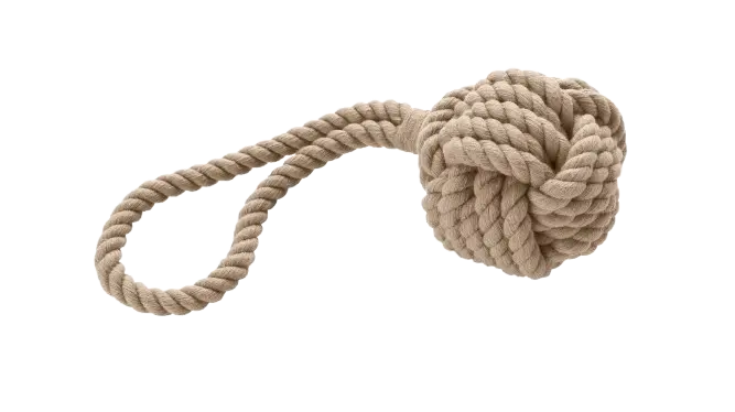 Hundeleketøy Ball med håndløkke Inari Cotton Beige