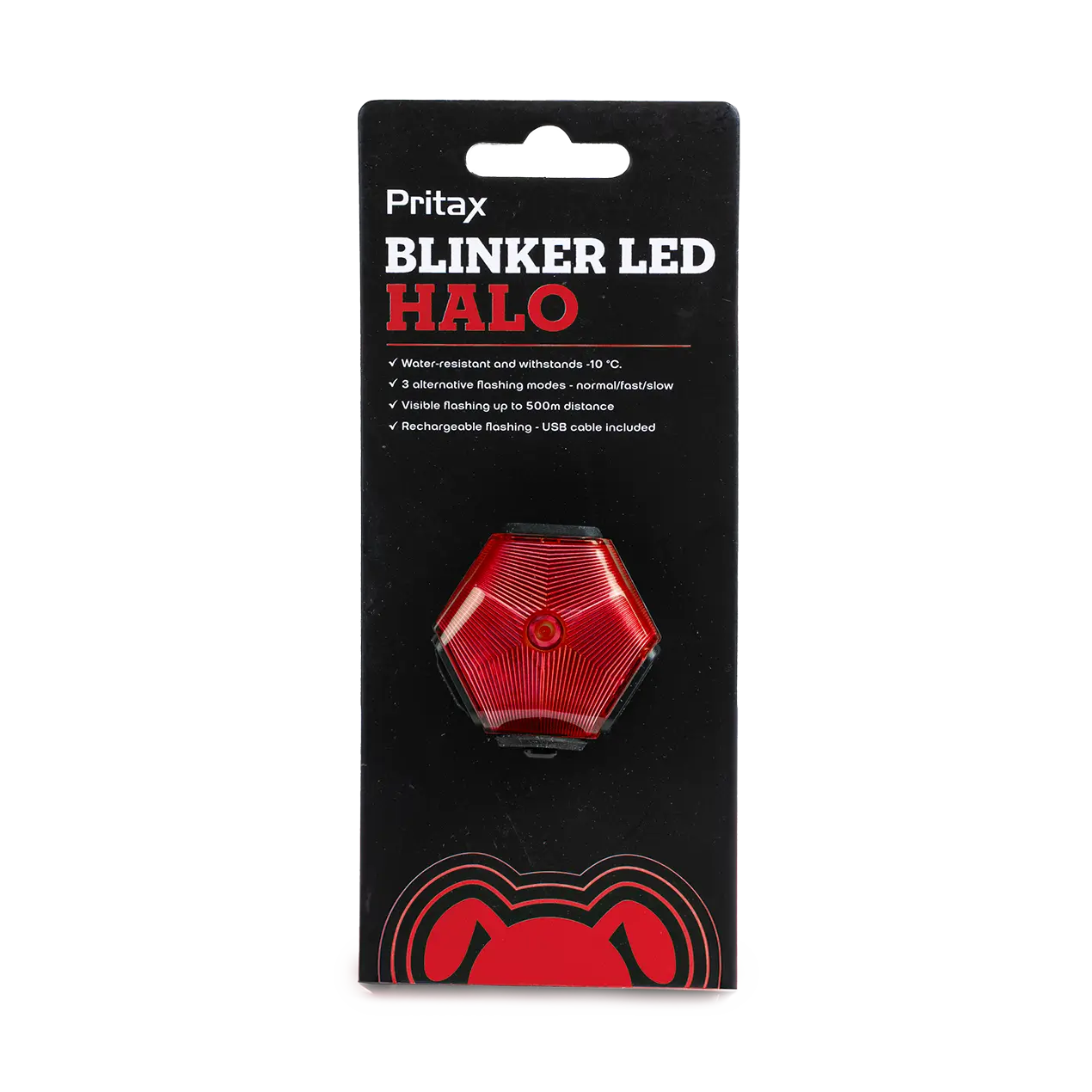 Vilkkuva LED Halo, 5cm, punainen
