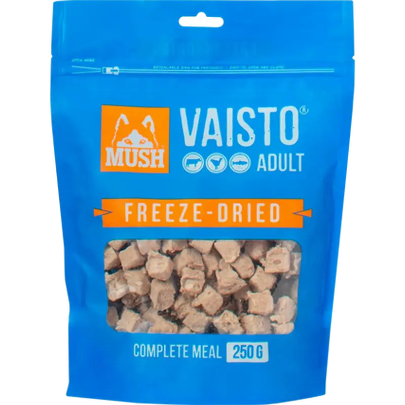 Vaisto Beef-Turkey-Lax Frysetørket Blå 250 g.