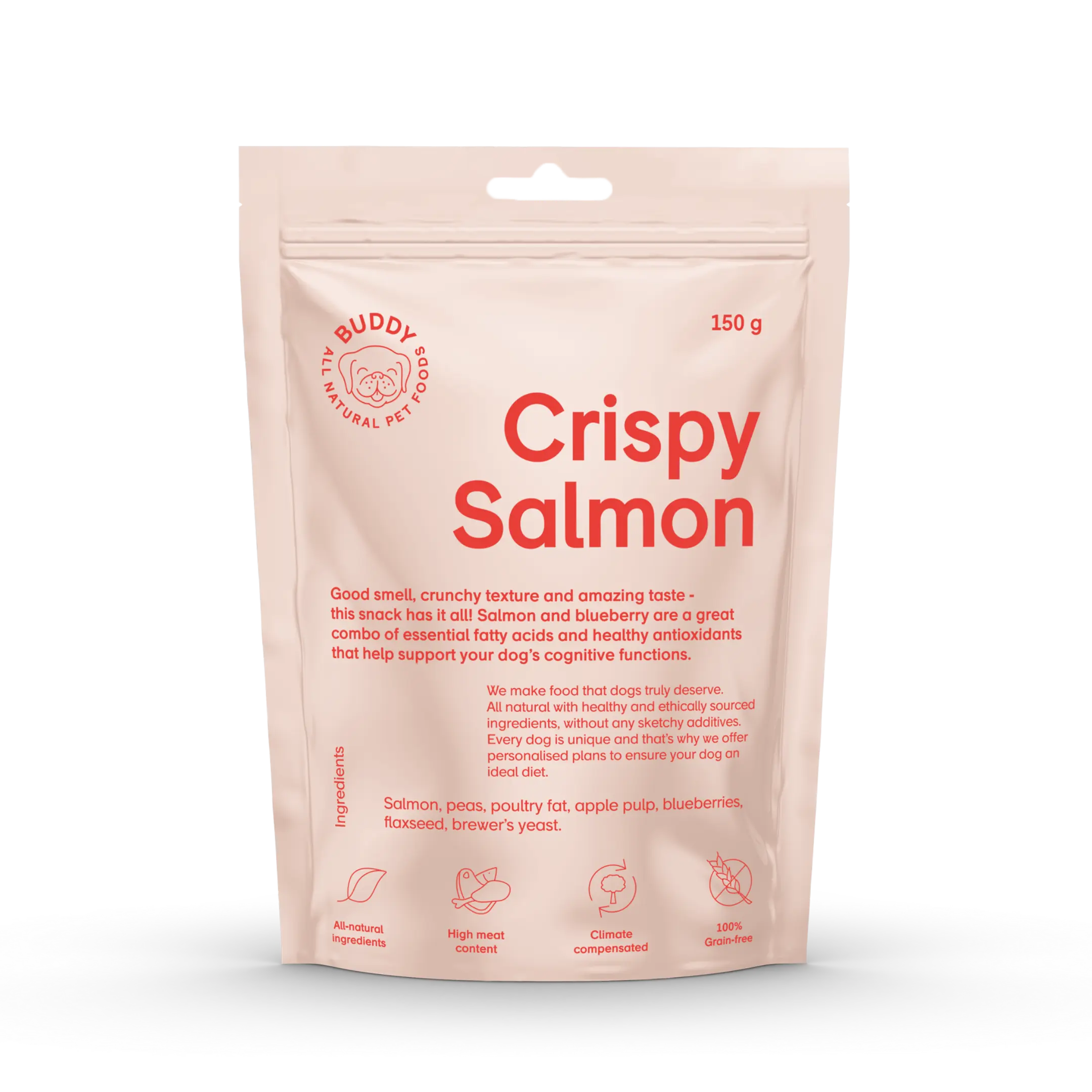 Sprø laksesnacks med blåbær 150 g