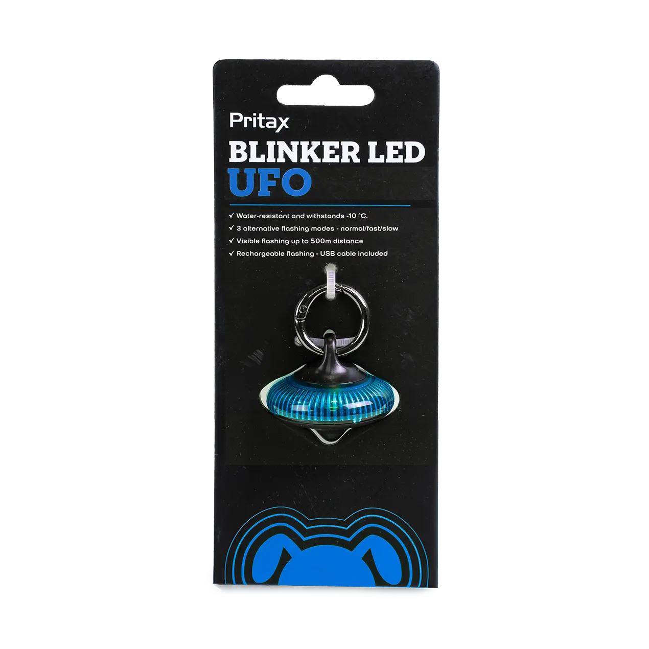 Vilkkuva LED UFO, 5x6,5cm, sininen