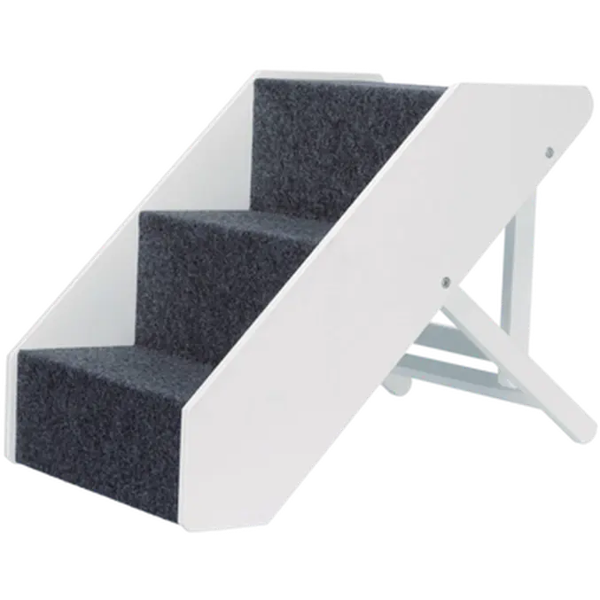 Pet Stairs Height-Adjustable White 67 x 40 cm