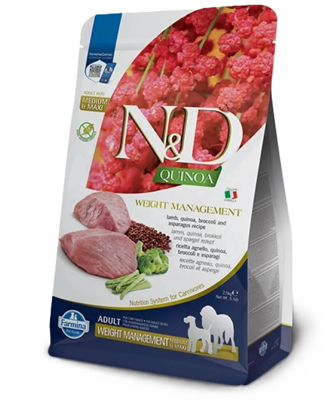 Dog Quinoa Weight Management Lamb & Broccoli Adult Medium & Maxi 7 Kg