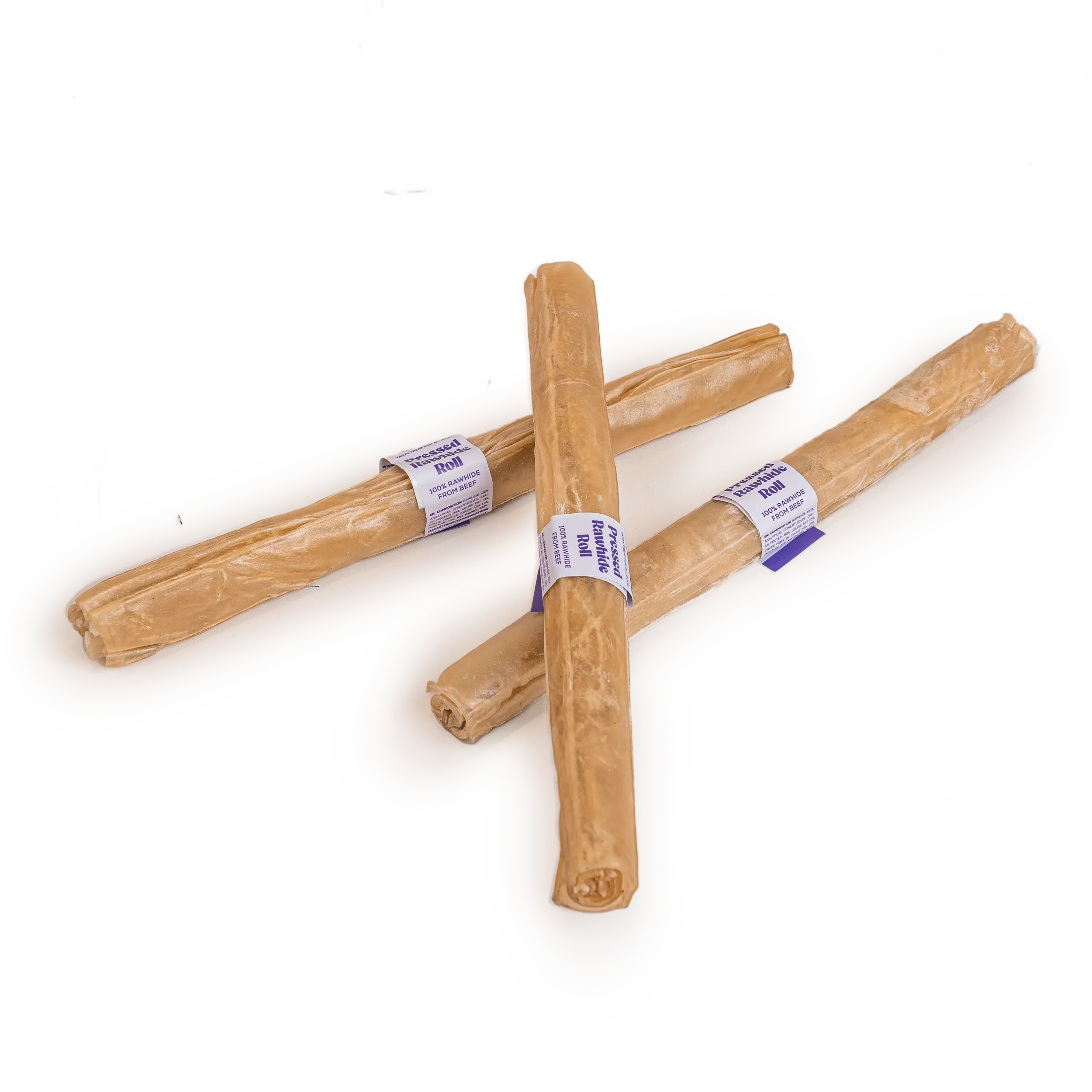Puristettu Rawhide pururulla - Luonnollinen 25 cm, 85 g