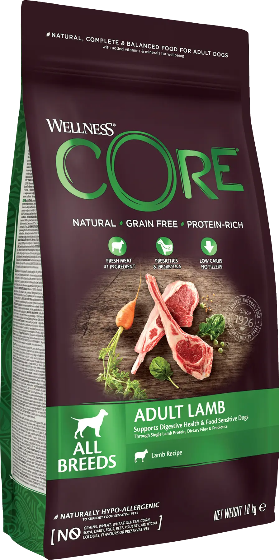 Dog Adult All Breed Grain Free Lamb Dry 1,8 kg