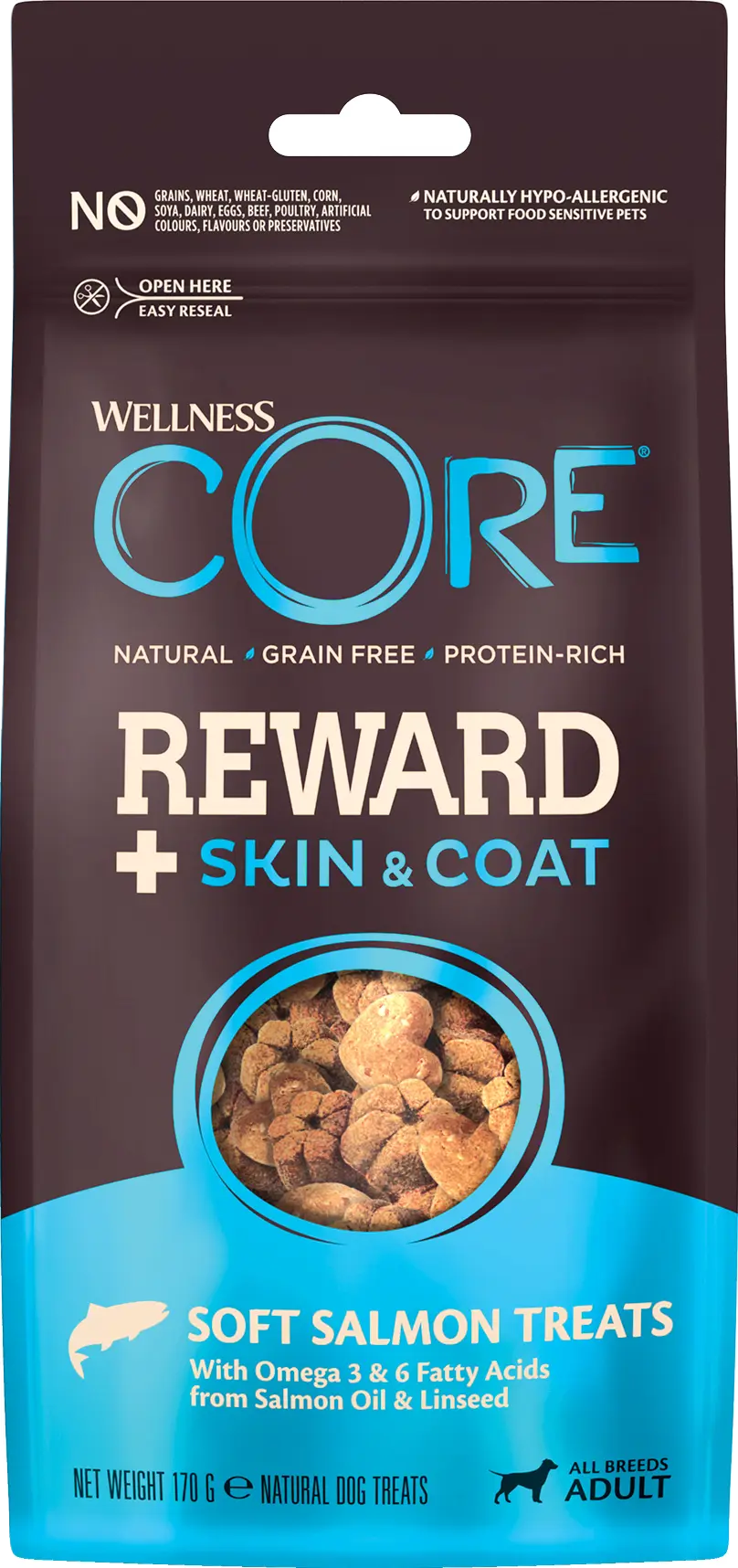 Reward+ Treats Salmon Skin & Coat 170g