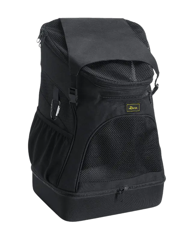 Koiran ja kissan lentolaukku/reppu Miles Black 30x22x45cm - Max paino 6,5kg.