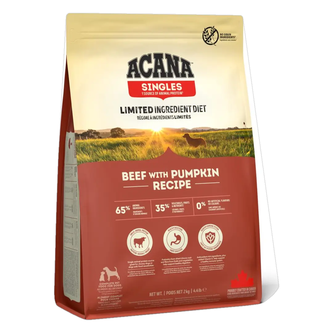 Acana Kornfritt tørrfôr Singles Beef with Pumpkin 2 kg