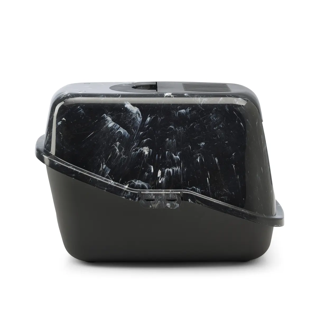 Kattlåda Nestor Marble med tak Svart