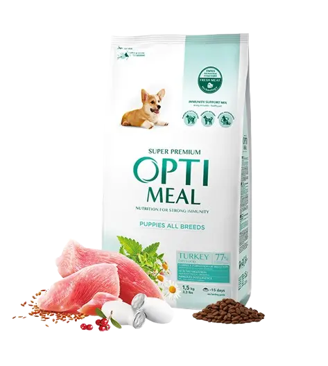 Complete dry pet food for puppies all breeds - turkey 1,5 kg