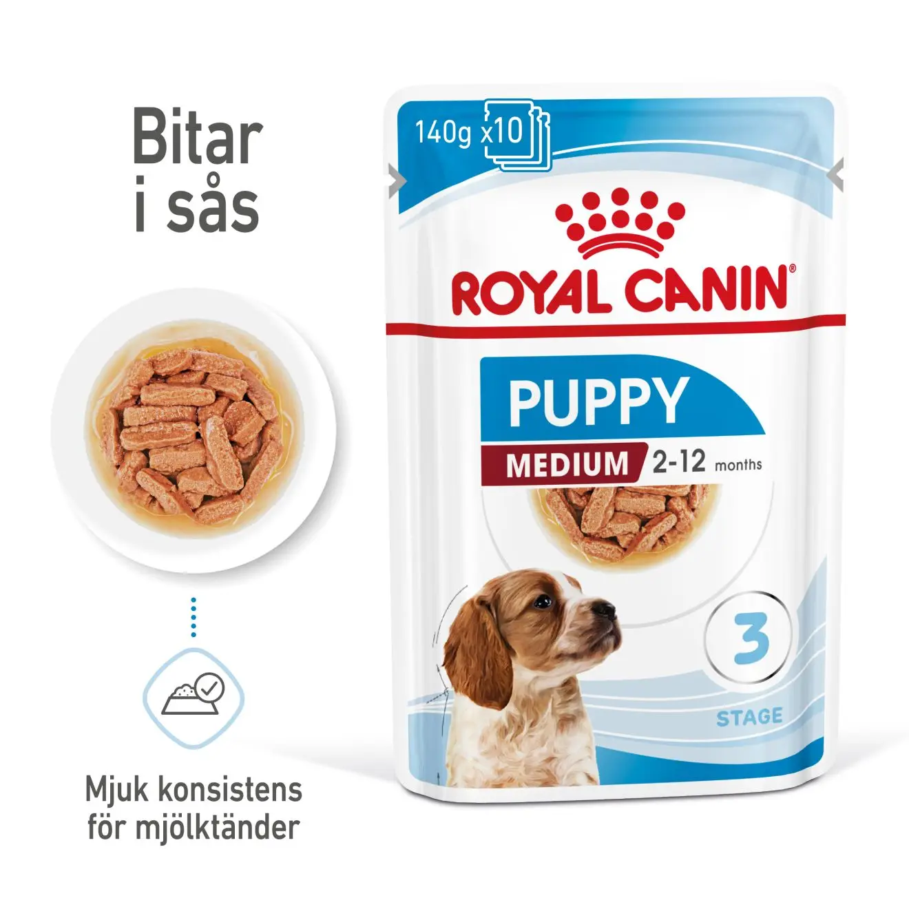 Medium Puppy Märkäruoka pennulle 140 g x 10 kpl
