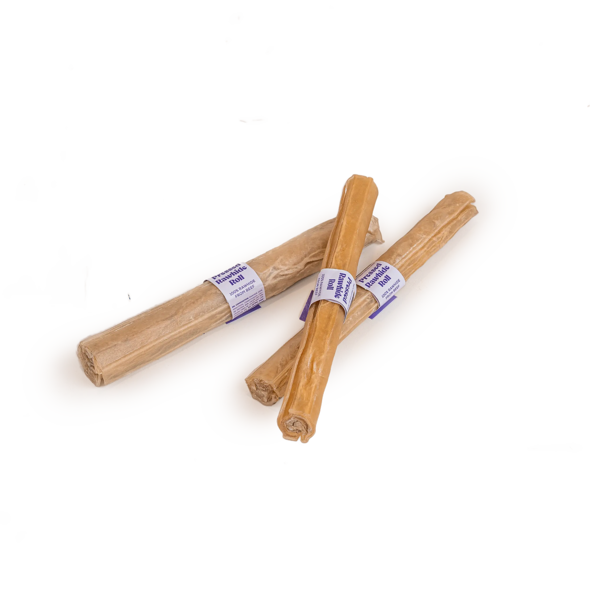 Puristettu Rawhide pururulla - Luonnollinen 20 cm
