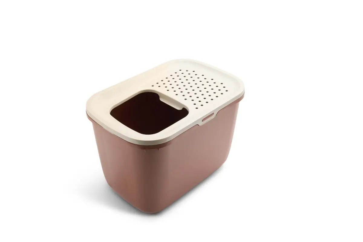 Kattlåda Hop in Giant med tak Champagne pink-tuscan red