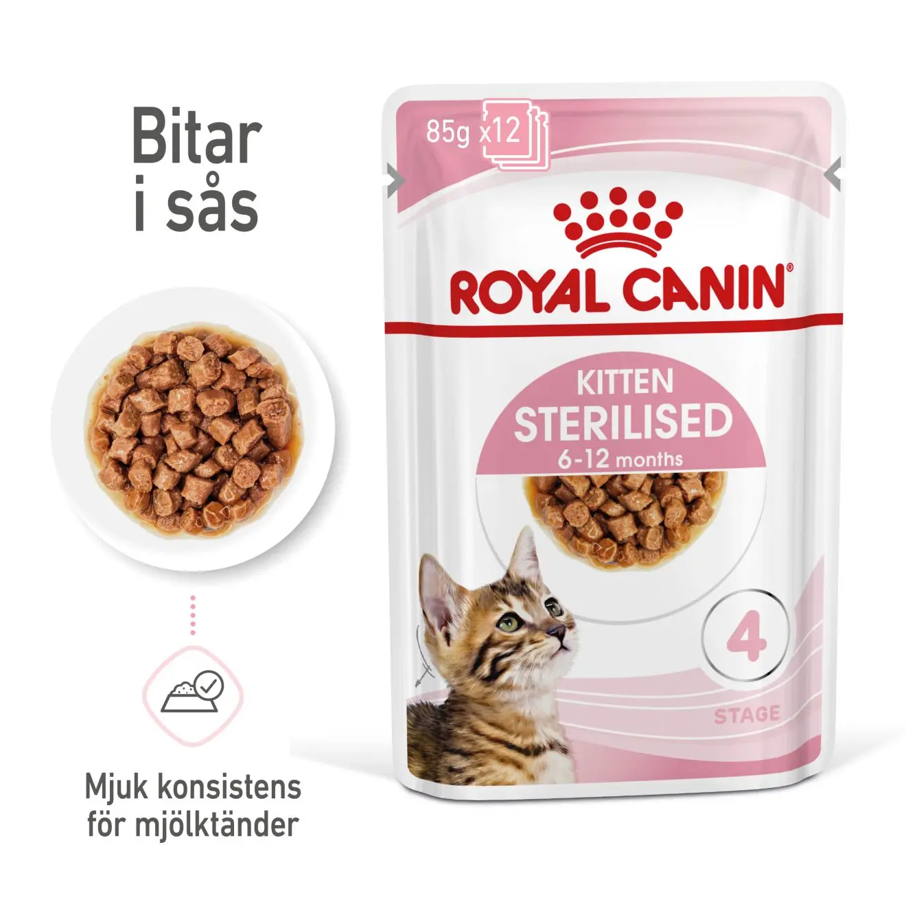 Feline Wet Kitten Sterilised Gravy 85 g x 12 kpl - annospussit