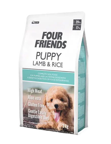 Four Friends Puppy lammas & riisi - Kuivaruoka pennuille, 3 kg