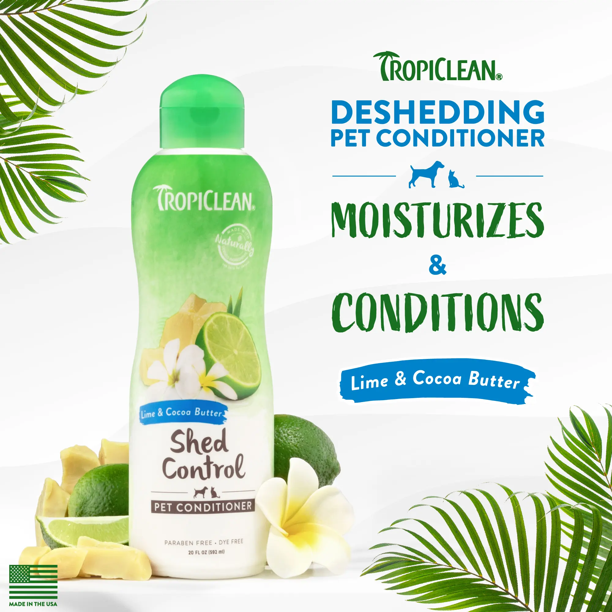 Lime & Cocoa Butter Shed Control Conditioner for kjæledyr