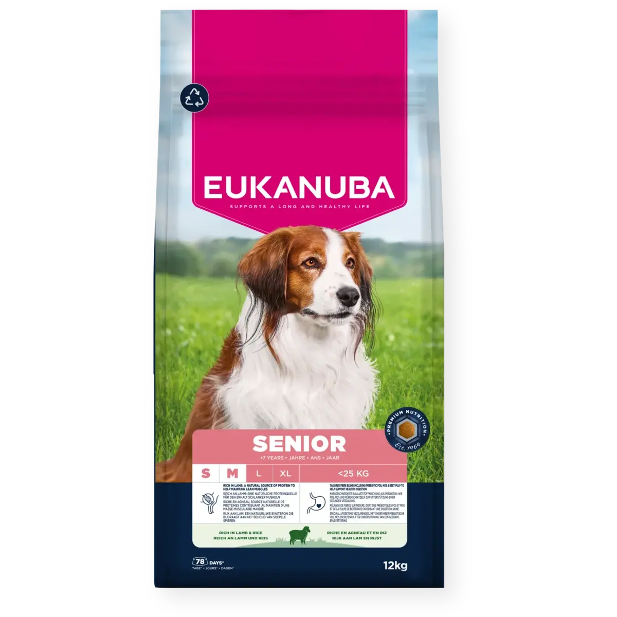 Dog Senior Small/Medium Breed Lam og ris 12 kg