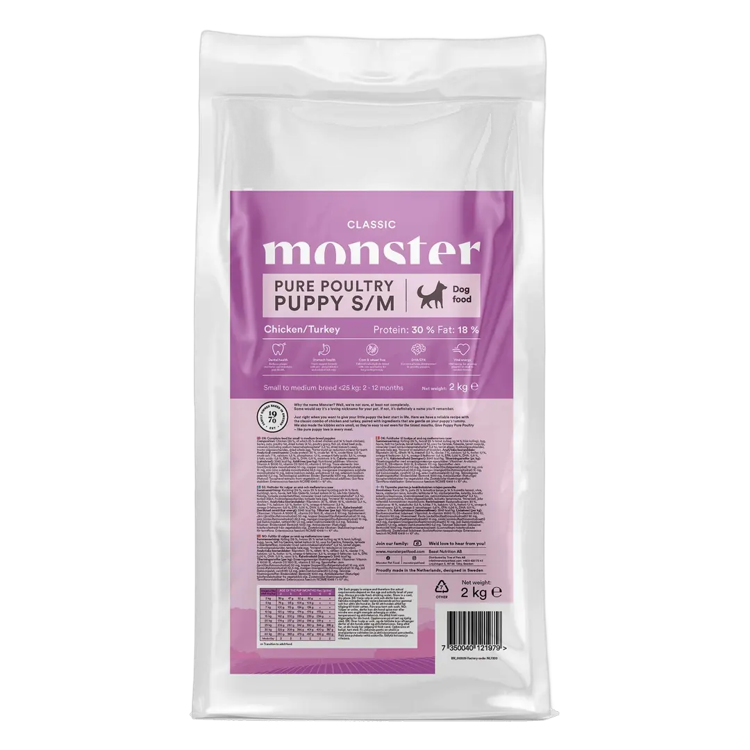 Monster Tørrfôr Classic Puppy Pure Poultry S/M 2 kg