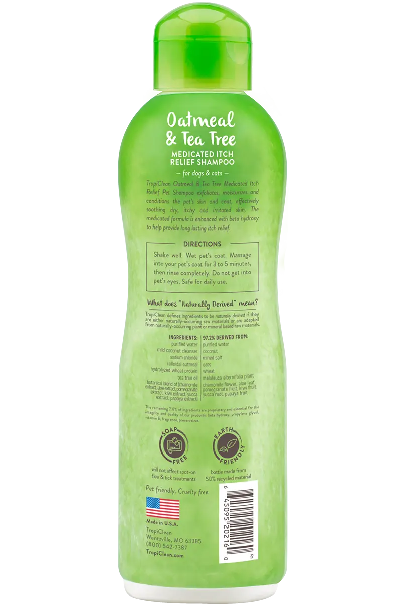 Kaura ja Teepuu Lääkkeellinen kutinaa lievittävä shampoo lemmikkieläimille 355 ml