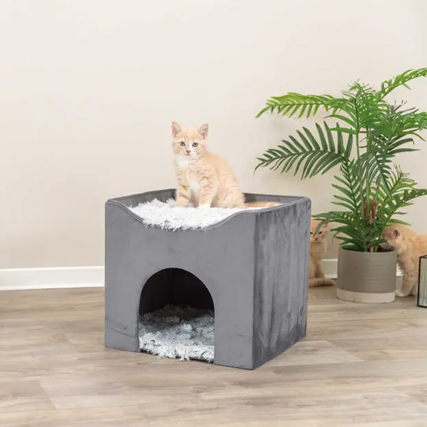 Trixie Harvey Cave kattehule med blødt plys 38x38x38 cm