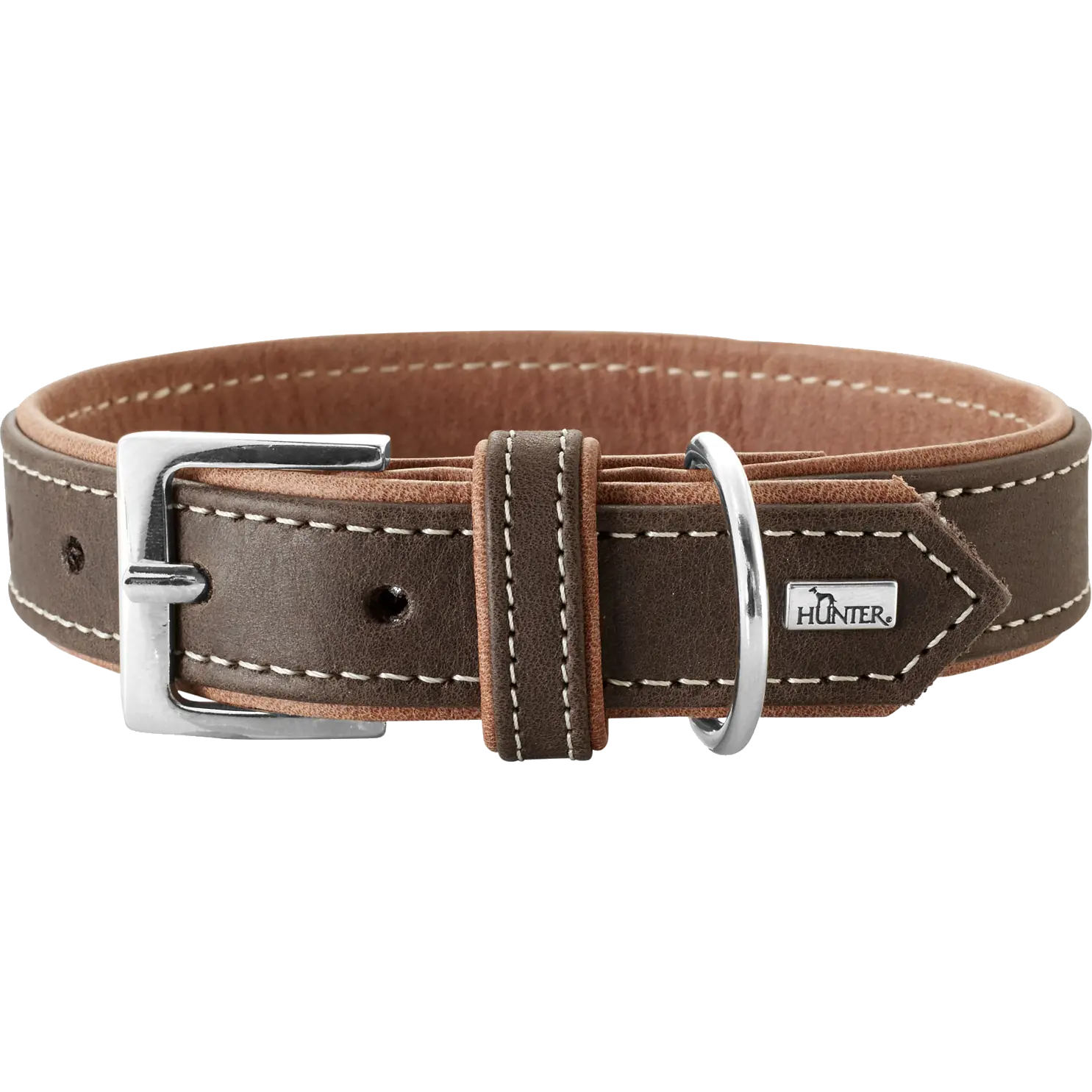 Dog Collar Porto Dark Brown/Cognac 30 - Neck 21-25cm