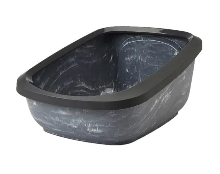 Kattlåda Aseo Jumbo Marble, 67,5x48,5x29cm, Grå/Vit