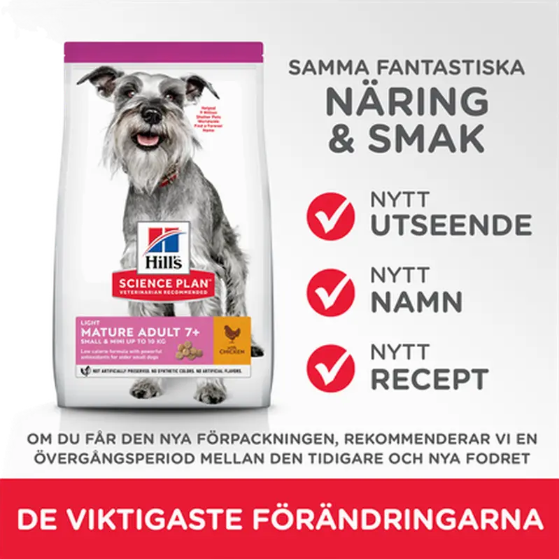 Hills Science Plan Mature 7+ Light Small & Mini Kylling – Tørfoder 2,5 kg
