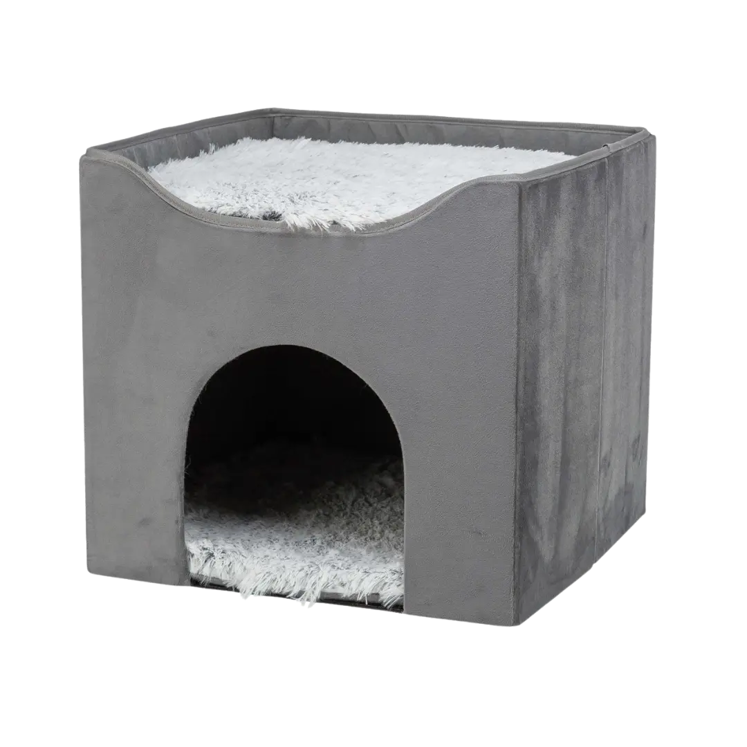 Harvey Cave, 38×38×38 cm, grå/vit-svart