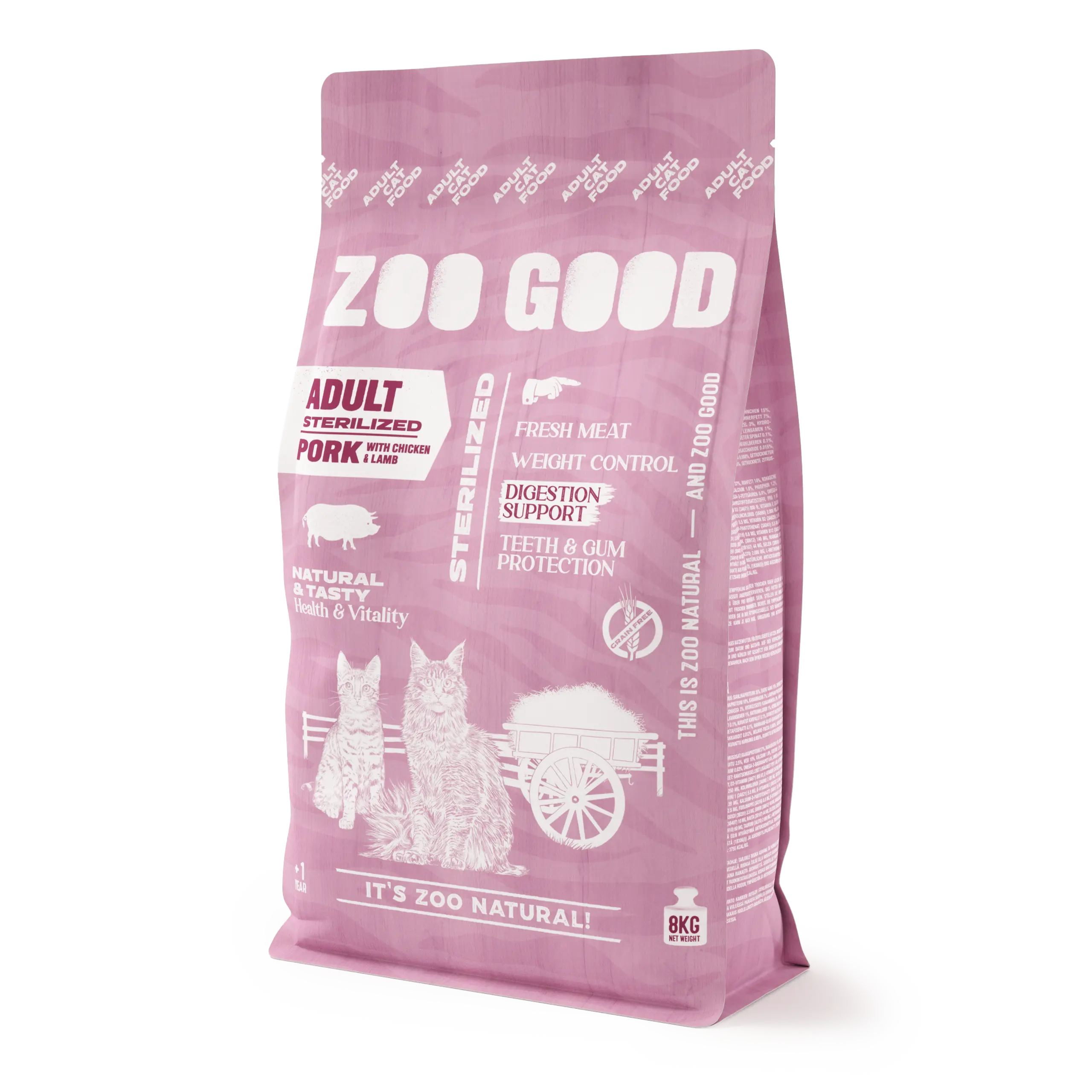 Adult Sterilised Grain Free Pork & Lamb - kissanruoka - Kissanruoka