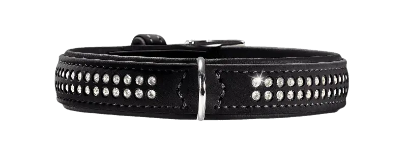Hundehalsbånd Softie Deluxe kunstskinn Sort XS 35cm