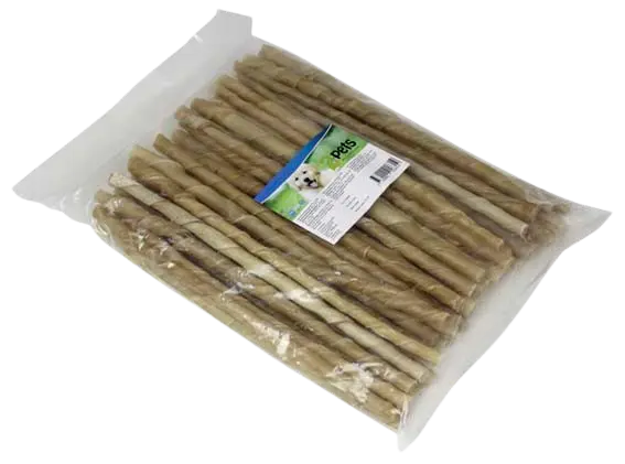 Tyggepinne vridd 24 cm/ 9-10 mm, 50-pk.