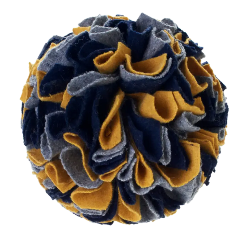 Hundeleketøy Sniffle Ball Eiby Polyester Blå/Grå/Gul ø15cm