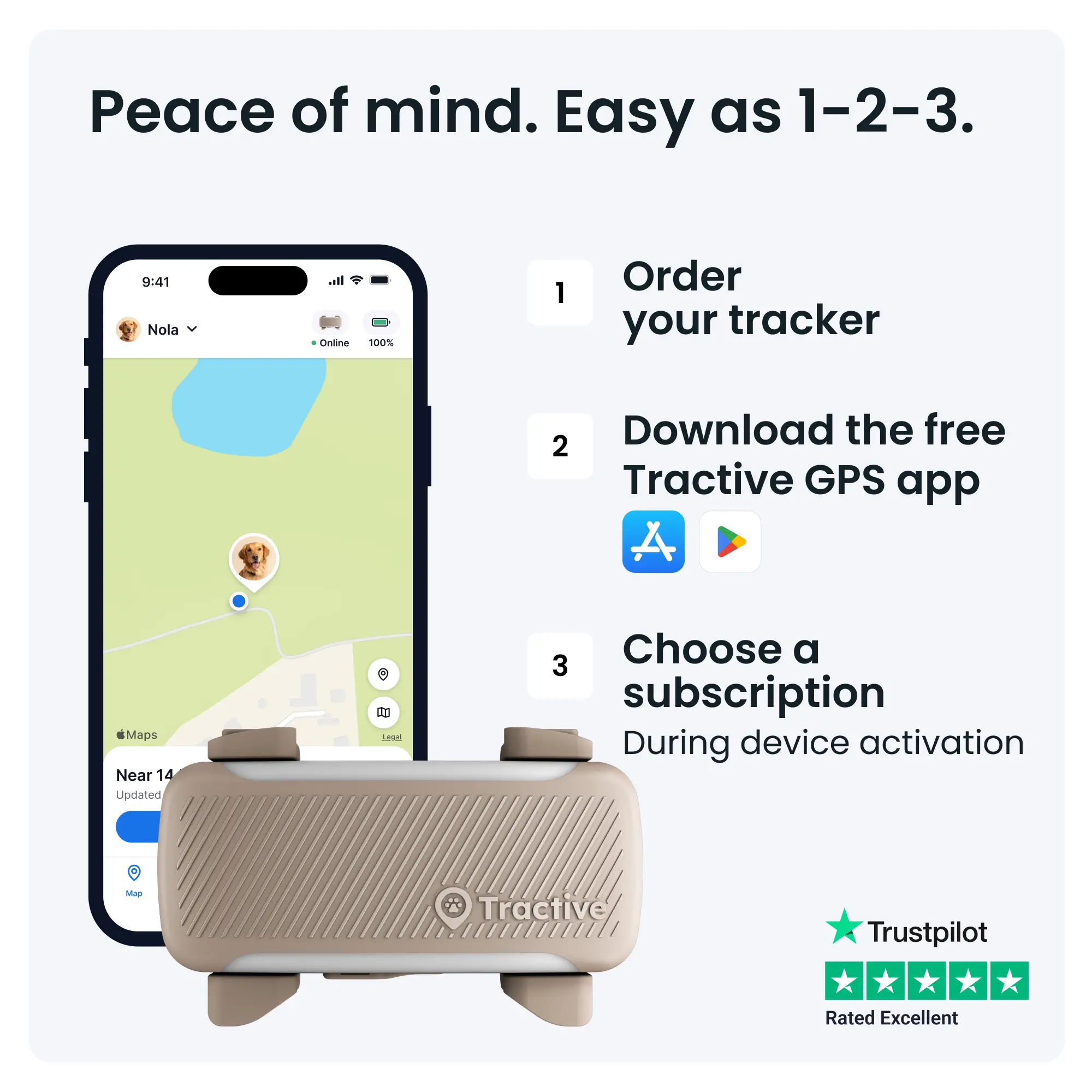 Tractive DOG 6 XL GPS-tracker för hund över 20 kg Brun