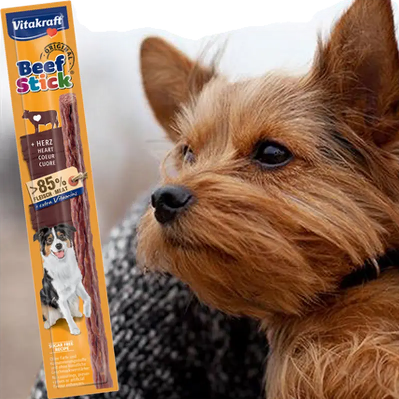 Vitakraft Beef-Stick Herz – weiche Kaustreifen für Hunde, 12 g