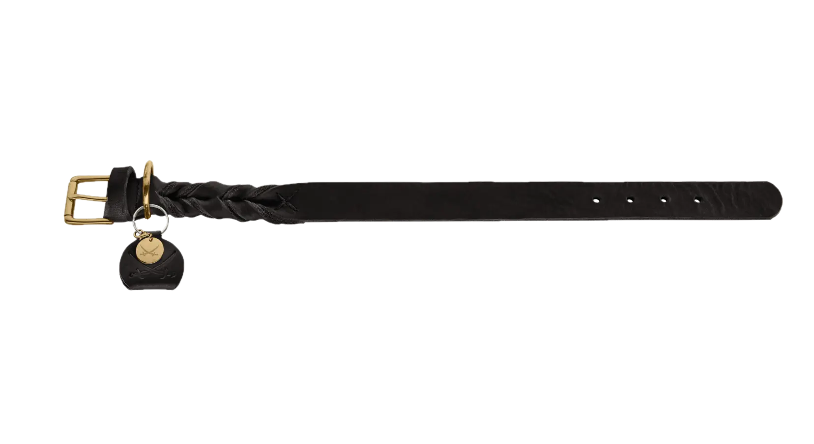 Hundhalsband Sansibar Solid Cow Leather Svart