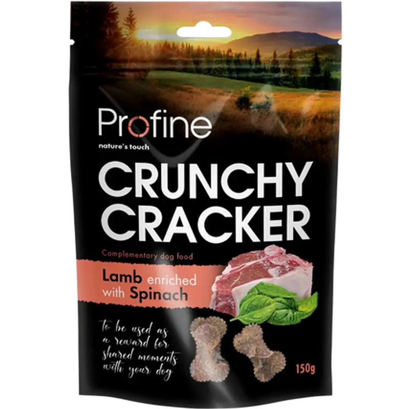 Dog Crunchy Cracker Lam beriket med spinat