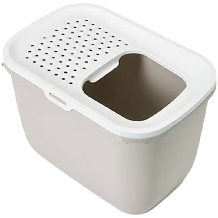 Kattlåda Hop in med tak Beige