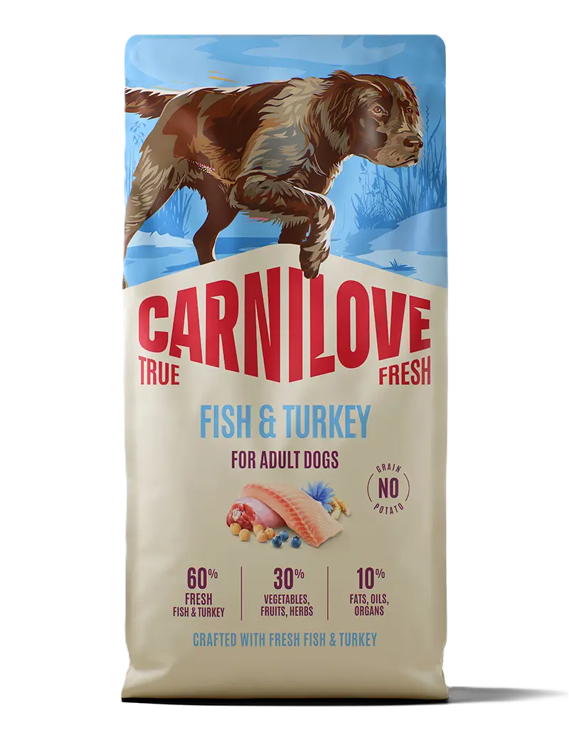 True Fresh Hund – Fisk og kalkun for voksne hunder av alle raser, 4 kg
