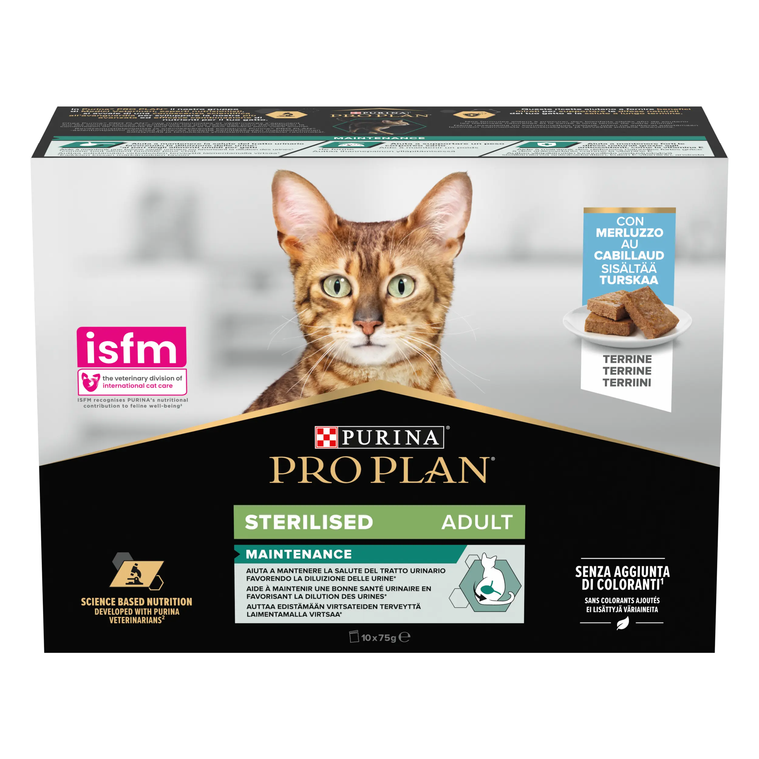 Kissan steriloitu terriini turskan kanssa 85 g x 10 kpl.