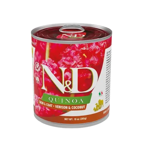 N&D Quinoa Skin & Coat Venison Våtfôr Til Hund 285 g