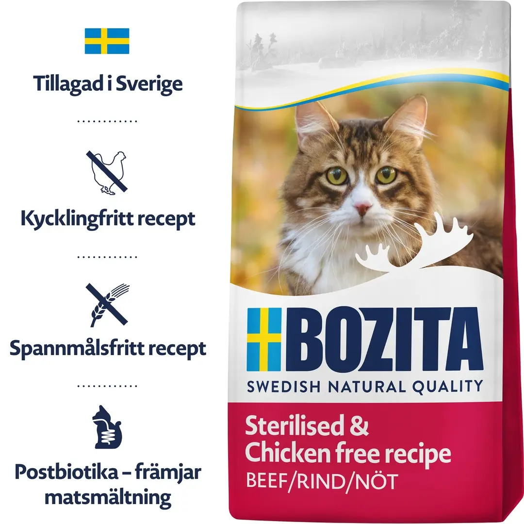 Bozita Tørrfôr Sterilised Beef Kyllingfri