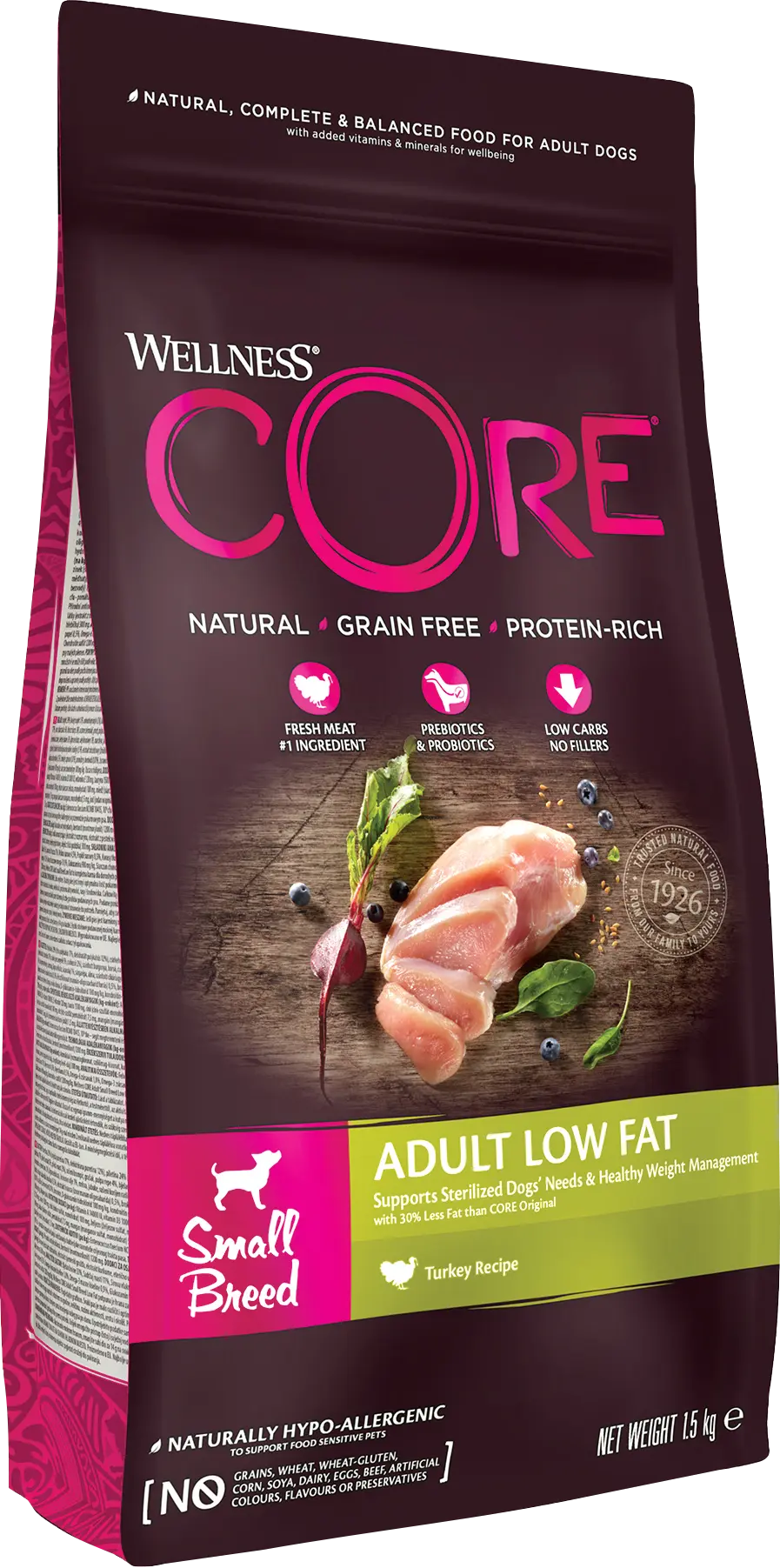 Dog Adult Low Fat Small Breed Turkey Dry 1,5 kg