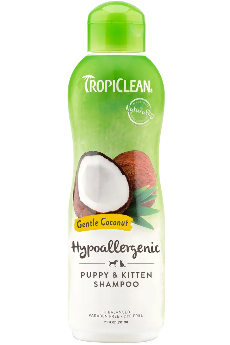Hellävarainen kookospähkinä Hypoallergeeninen pentu- ja kissanpentujen shampoo 355ml