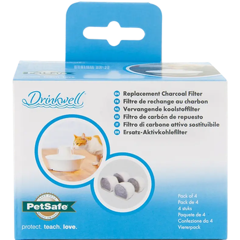 Drinkwell Ceramic Fountain Replacement Charcoal Filter 4-pack
