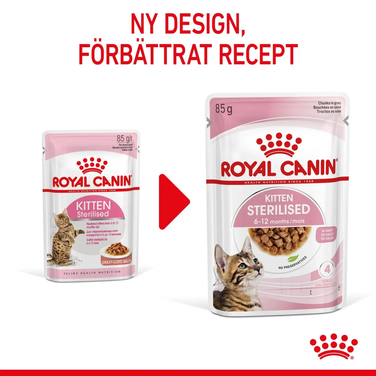 Kitten Sterilised Gravy Våtfoder för kattunge