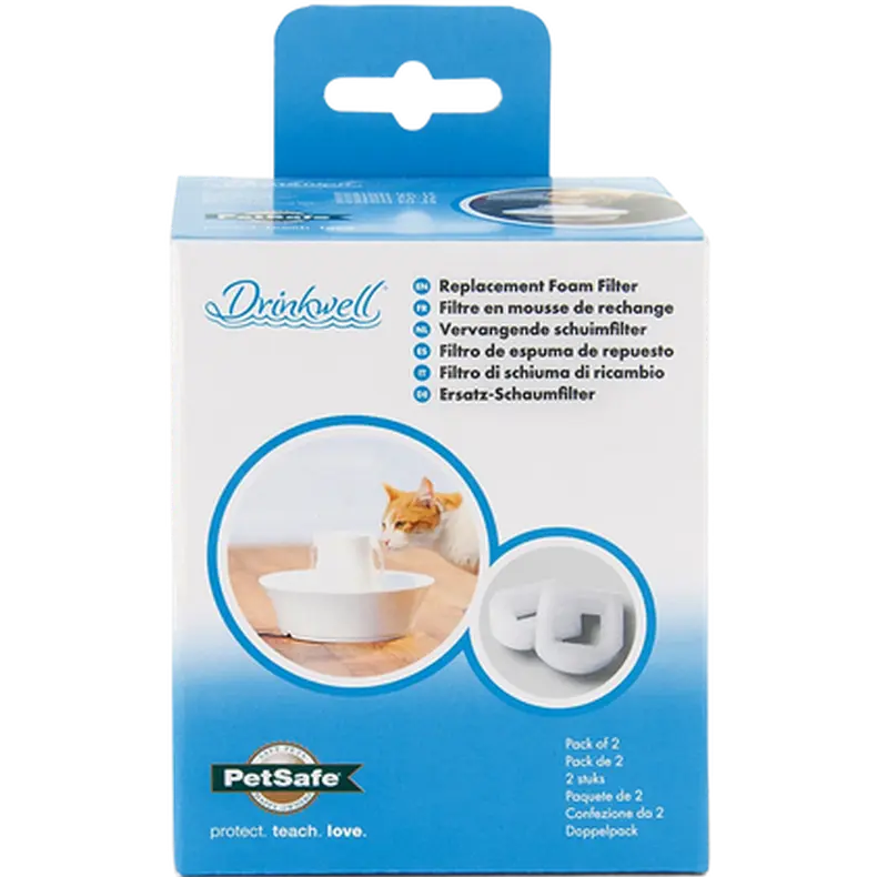 Drinkwell Ceramic/StainlessSteel Replacement Foam Filter 2-pack